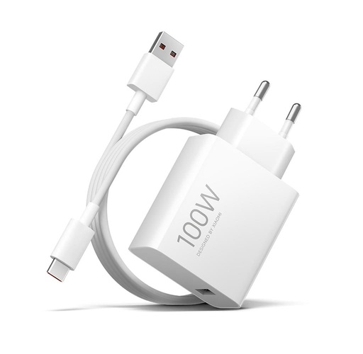 Xiaomi síťový rychlonabíječka sada USB-A + Type-C kabel (Bílá) - 100W
