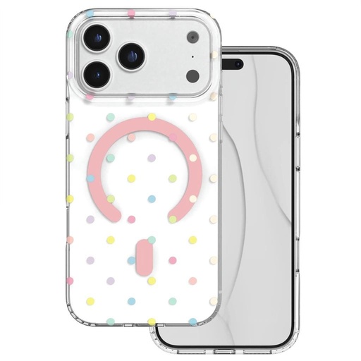Apple iPhone 17 Pro Max / Apple iPhone 18 Pro Max Bubble Dots MagSafe zadní kryt (Bílá)