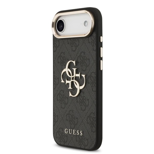 Guess PU Leather 4G Metal Logo Zlatá Frame pouzdro iPhone Air (Černá)