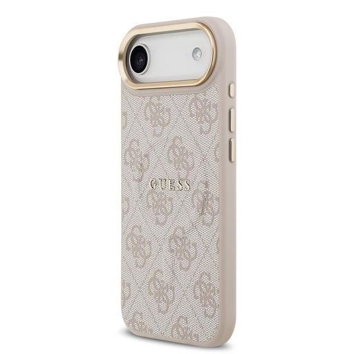 Guess PU Leather 4G Zlatá Frame MagSafe pouzdro iPhone Air (Růžová)