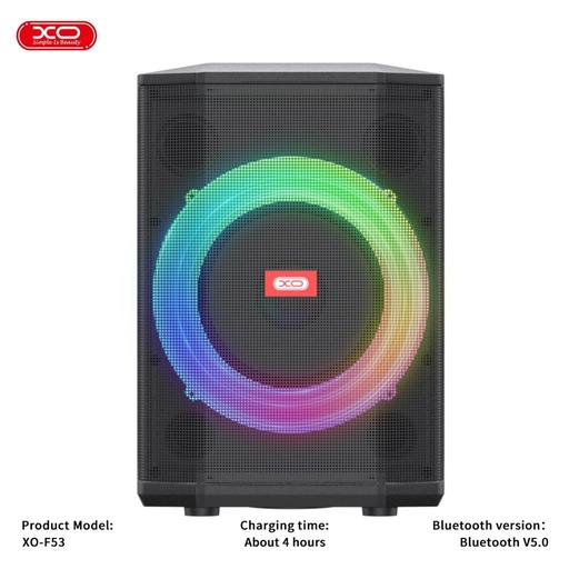 XO F53 8 colos RGB přenosný Bluetooth reproduktor (Černá) - 40W