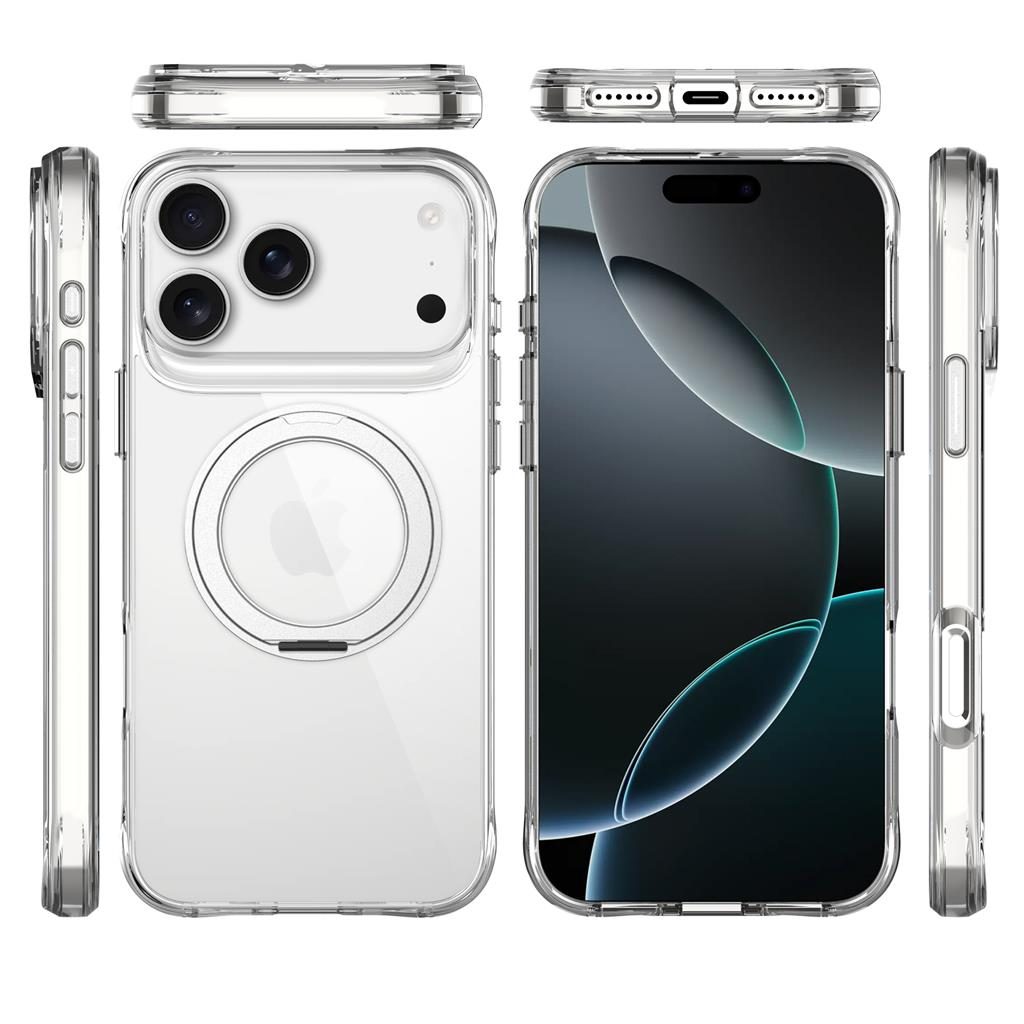 Apple iPhone 17 Pro TOKO Pure MagSafe 360 ring hátlap tok (Ezüst)