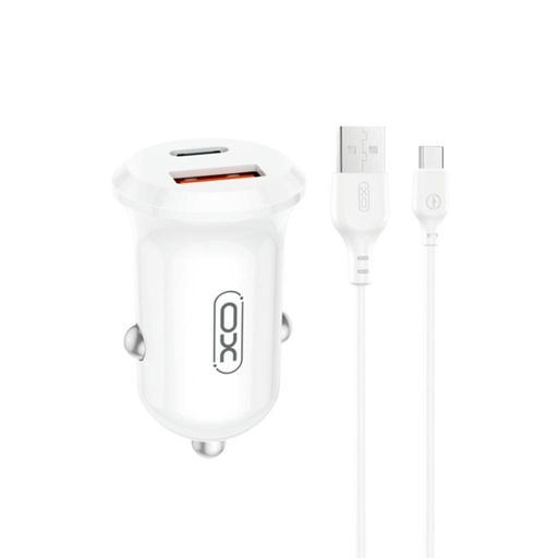 XO CC69 Mini Smart autní nabíječka (Bílá) - 30W, A+C