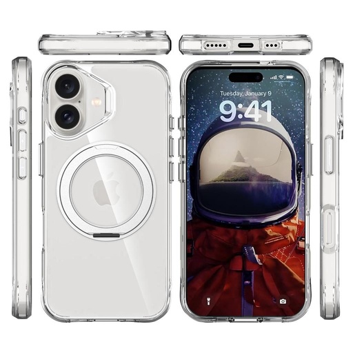 Apple iPhone 17 TOKO Pure MagSafe 360 ring zadní kryt (Stříbrná)