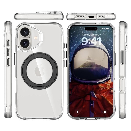 Apple iPhone 17 TOKO Pure MagSafe 360 ring zadní kryt (Černá)