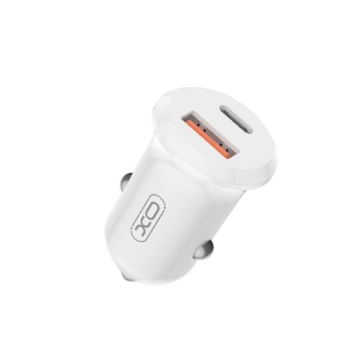 XO CC69 Mini Smart autní nabíječka + Type-C kabel (Bílá) - 30W, A+C, NB103 sada