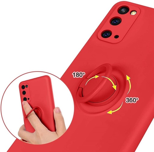 Apple iPhone 13 finger grip magnetický zadní kryt (Červená)