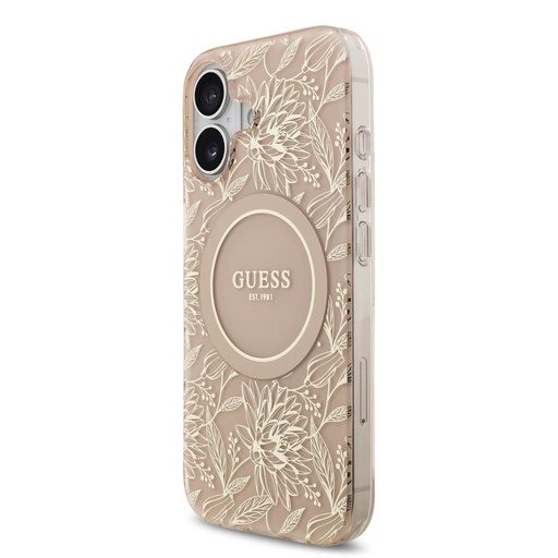 Guess IML Flowers Allover Strap MagSafe iPhone 17 (Růžová)