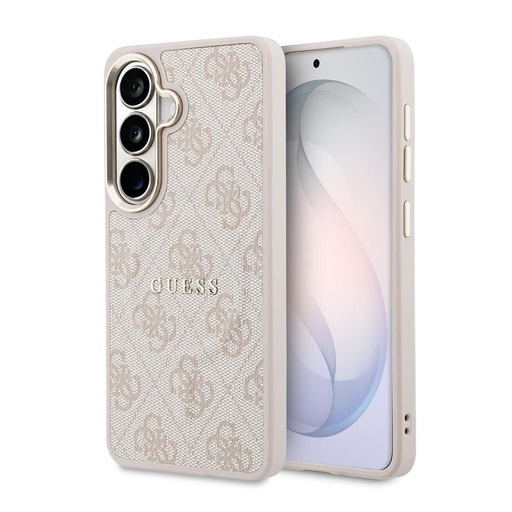 Guess PU Leather 4G Zlatá Frame Magnetic pouzdro Samsung Galaxy S26+ (Růžová) - GUHMS26MP4MSEGCP