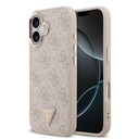 Guess PU Leather 4G Strass Triangle Logo Gold Frame MagSafe tok iPhone 17 (Rózsaszín) - GUHMP17SP4GTDGMP