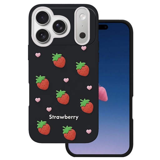 Apple iPhone 17 Pro Max Strawberry zadní kryt (Černá)