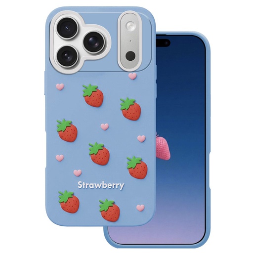 Apple iPhone 17 Pro Max Strawberry zadní kryt (Modrá)