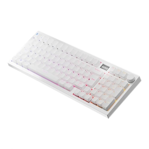 AVAX GM03 PRO 98% Gasket RGB Tri-mode mechanický klávesnice (Bílá) - Gateron červená spínač, maďarský rozložení