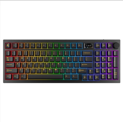 AVAX GM03 PRO 98% Gasket RGB Tri-mode mechanický klávesnice (Černá) - Gateron červená spínač, maďarský rozložení