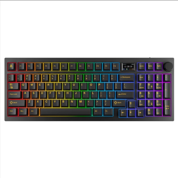 AVAX GM03 PRO 98% Gasket RGB Tri-mode mechanikus billentyűzet (Fekete) - Gateron brown kapcsoló, magyar kiosztás