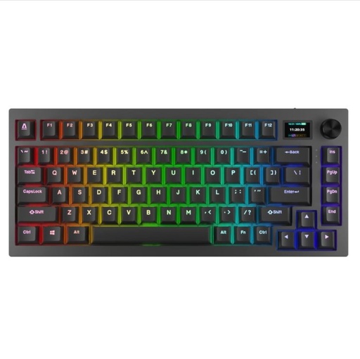 AVAX GM02 PRO 75% Gasket RGB Tri-mode mechanický klávesnice (Černá) - Gateron žlutá spínač, maďarský rozložení