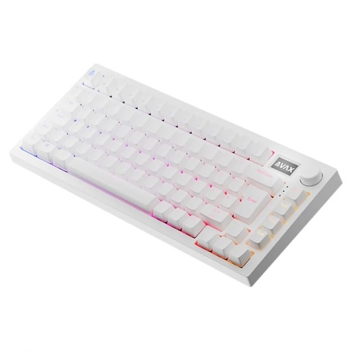 AVAX GM02 PRO 75% Gasket RGB Tri-mode mechanický klávesnice (Bílá) - Gateron žlutá spínač, maďarský rozložení