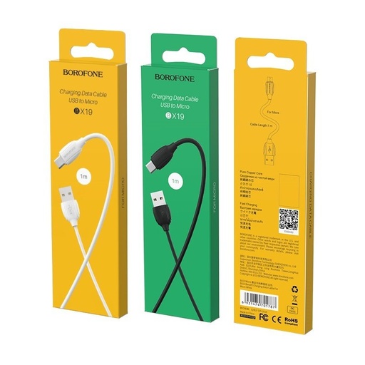Borofone BX19 microUSB kabel, 1m, černá