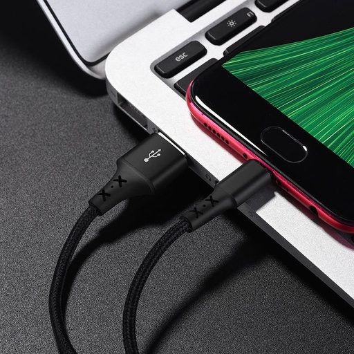 Borofone BX20 microUSB kabel, látka, 2A, 1m, černá