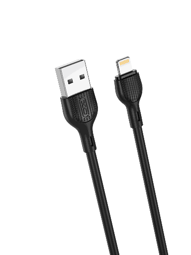 XO NB200 USB-A - Lightning datový a nabíjecí kabel (Černá) - 2m, 2.1A