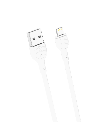 XO NB200 USB-A - Lightning datový a nabíjecí kabel (Bílá) - 2m, 2.1A