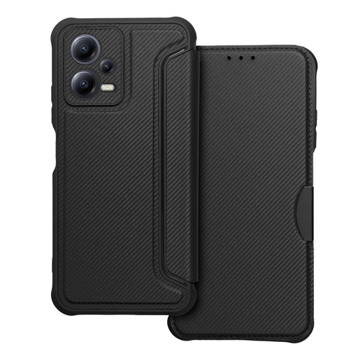 Xiaomi Redmi Note 12 5G Razor magnetický odolný proti nárazu knížkové pouzdro (Černá)