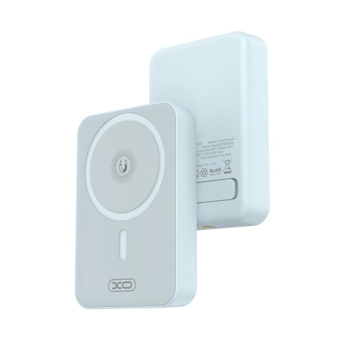 XO PR231 power bank 10000 mAh (Modrá) – bezdrátový rychlé nabíjení 15W, PD 20W, s podpěrou provedení