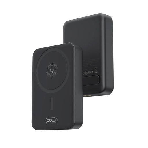 XO PR231 power bank 10000 mAh (Černá) – bezdrátový rychlé nabíjení 15W, PD 20W, s podpěrou provedení