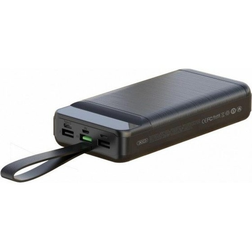 XO PR157 power bank 40000 mAh (Černá) – rychlé nabíjení PD 20W + QC 22.5W, s osvětlením, 3 vstup, 3 výstup