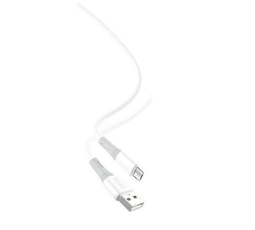 XO NB225 micro USB datový kabel (Bílá) – silikonový, dvoubarevný provedení