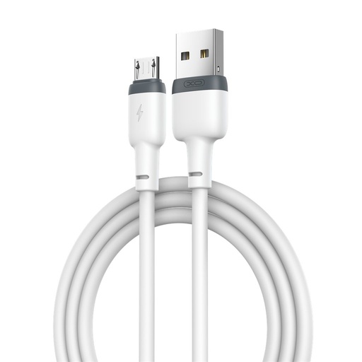 XO NB208 micro USB datový kabel (Bílá) – měkký silikonový potah