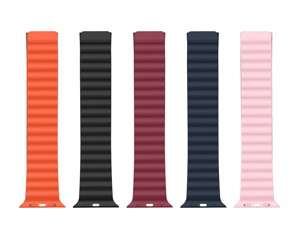 [6920680825684] XO BT01A magnetic silicone watch strap Apple Watch 38/40/41 mm (Grey–Orange)