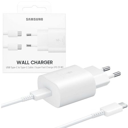 Samsung PD rychlonabíječka USB-C s kabelem 25W (Bílá) – ECO balení