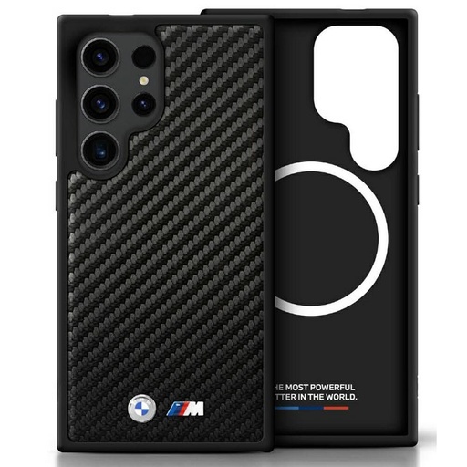 Samsung Galaxy S25 Ultra BMW PU Carbon MagSafe pouzdro (Černá) - BMHMS25L24PUCILK