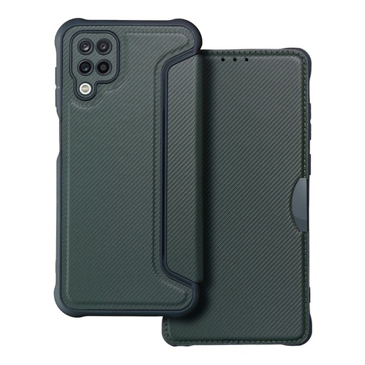 Samsung Galaxy A12 Razor magnetický odolný proti nárazu knížkové pouzdro (Zelená)