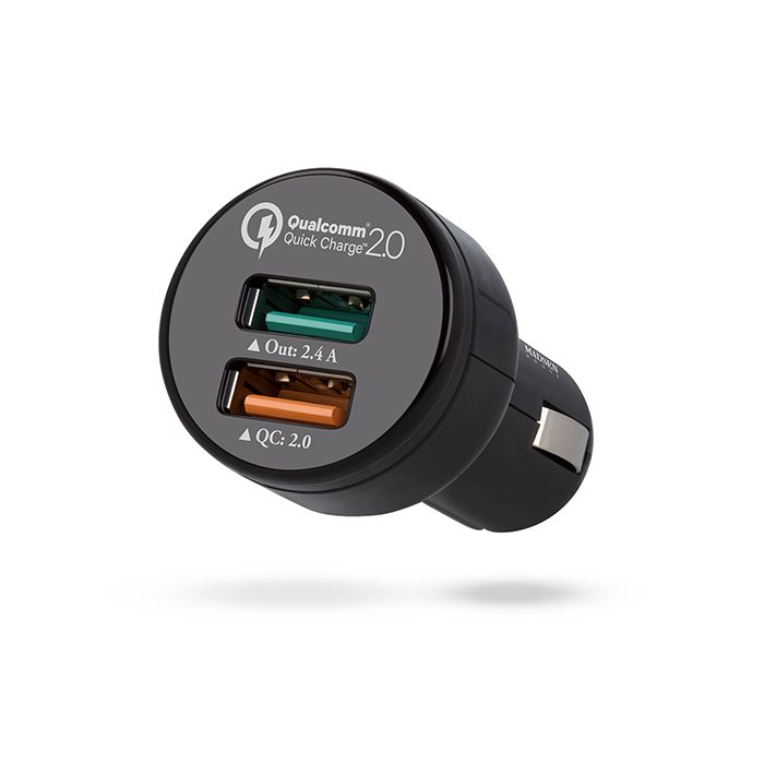 [KV_2365874521600] Madsen QC 2.0 car fast charger microUSB with cable, Black