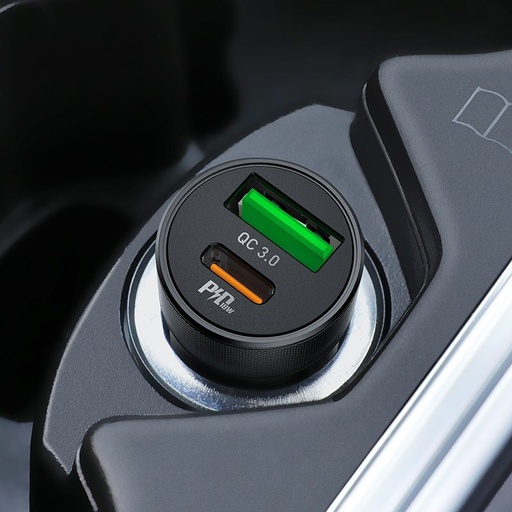 Hoco Z32B autní rychlonabíječka (PD rychlé nabíjení), PD max. 27W + QC 3.0 max.18W, , černá