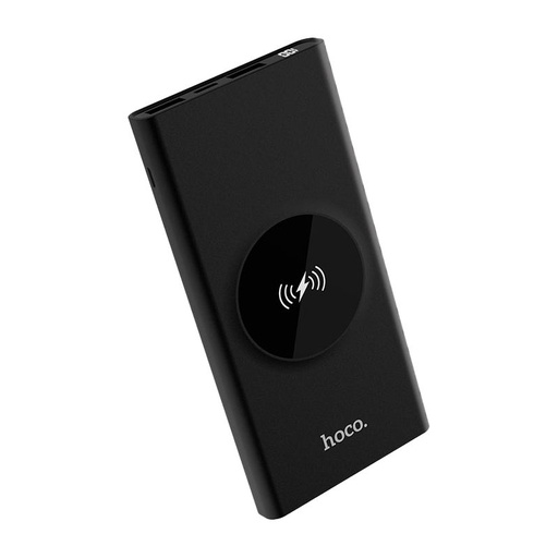 Hoco J37 power bank (bezdrátový nabíjení), 10000 mAh, LED indikátor stavu, 5V 2A, 2USB, type-C konektor, černá