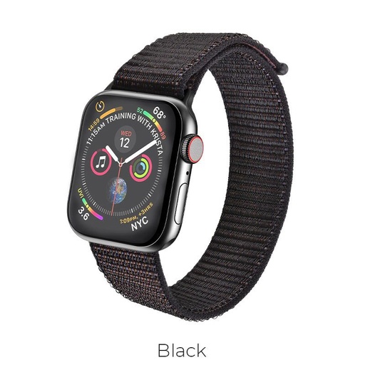 Hoco Apple Watch Series1/2/3/4/5(38/40mm) WB06 nylon sportovní řemínek, Černá