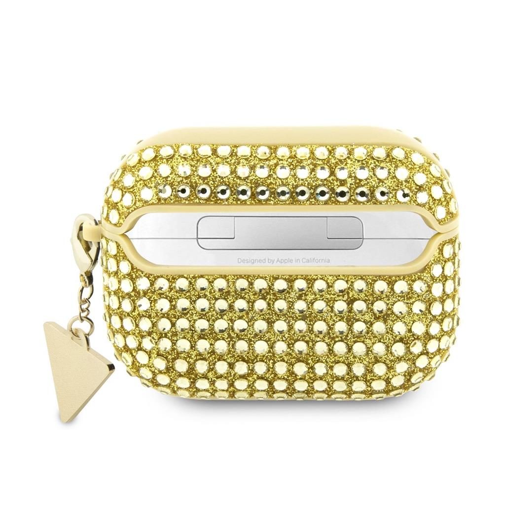 [GUAP2HDGTPD] Guess Rhinestones Triangle Metal Logo case AirPods Pro 2 (Gold) - GUAP2HDGTPD