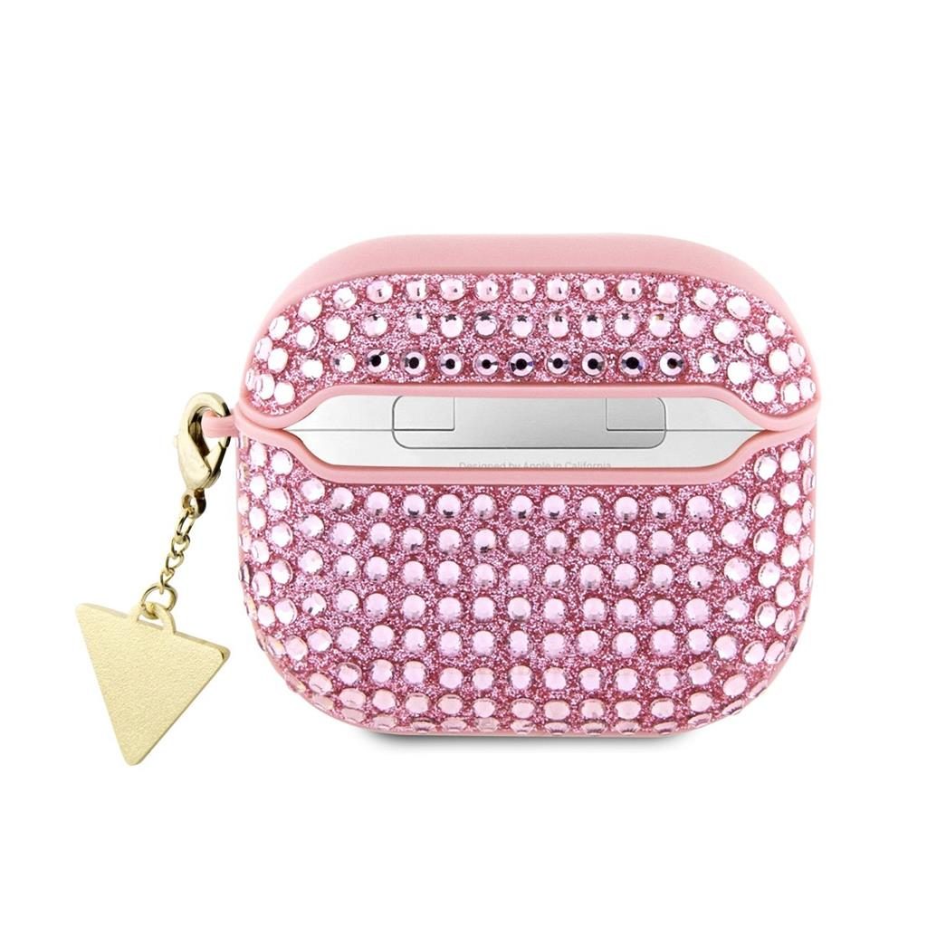 [GUA3HDGTPP] Guess Rhinestones Triangle Metal Logo case AirPods 3 (Pink) - GUA3HDGTPP