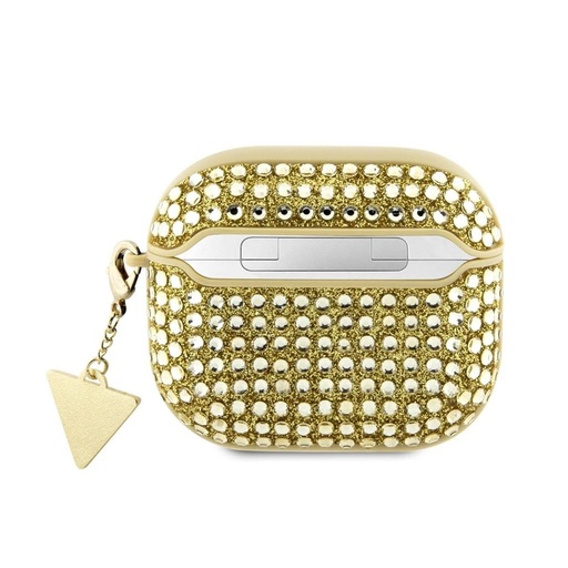 Guess Rhinestones Triangle Metal Logo pouzdro AirPods 3 (Zlatá) - GUA3HDGTPD