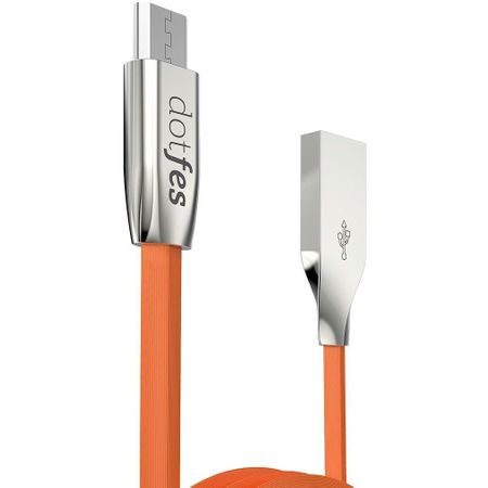 Dotfes A04M zinek slitina microUSB kabel, oranžová