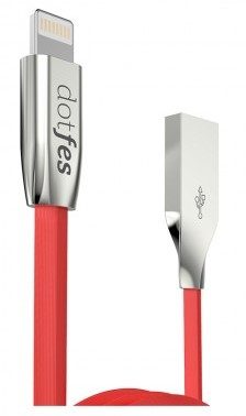 Dotfes A04 látka zinek slitina lightning kabel, červená