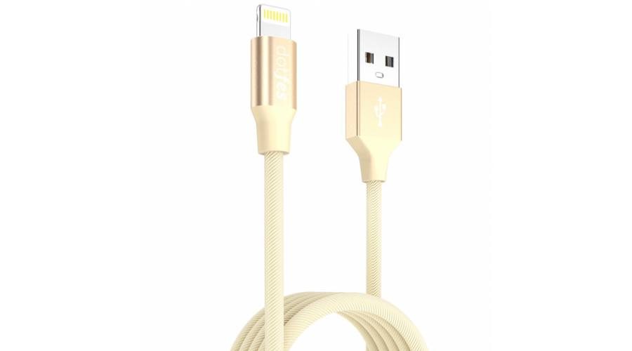 [6970569471532] Dotfes A01F MFI licensed lightning cable, gold