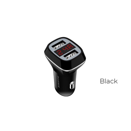 Borofone BZ3 autní nabíječka (2xUSB port), LED indikátor stavu,5V 2,4A, černá