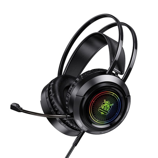 Borofone BO103 gamer sluchátka,s mikrofonem, USB-A+USB-A+ 3.5mm s konektorem, led se světlem, černá