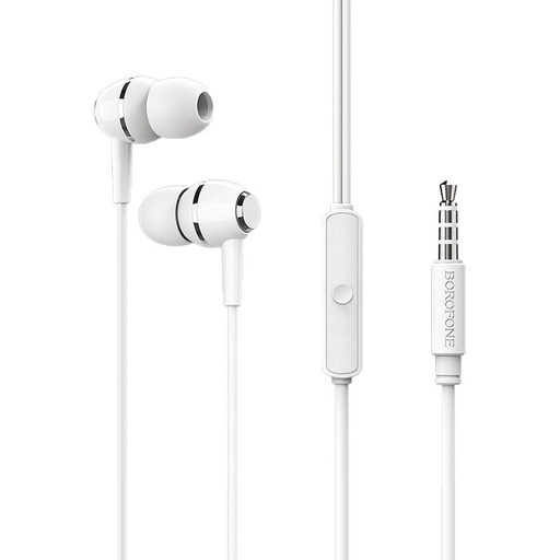 Borofone BM36 headset (jack 3,5mm) s mikrofonem, bílá