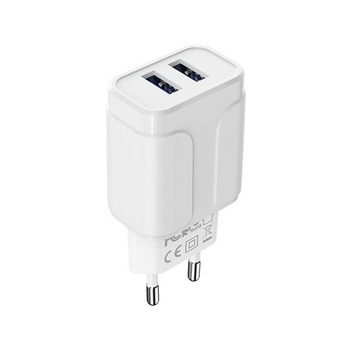 Borofone BA37A síťový nabíječka (2 USB port), 5V 2,4A, bílá
