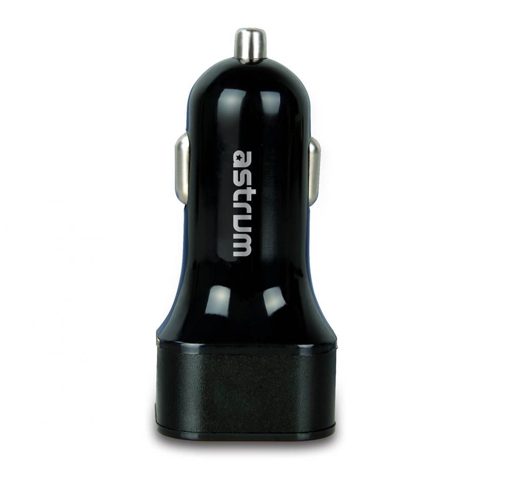 [BP_ASTR_ASTRCCC340BLK] Astrum car charger (2 USB port, microUSB cable), 4,8A, black